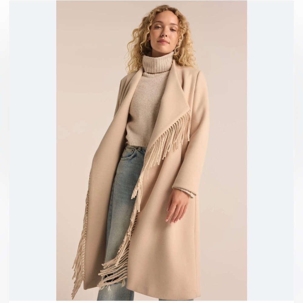 Z Supply Alchemist Fringe Coat in Natural Size XS